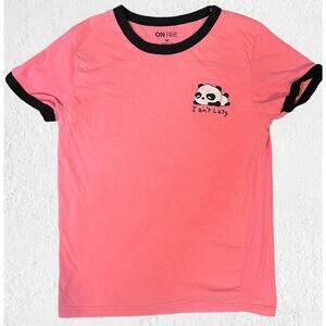 Lazy Panda Pink Shirt - On Fire - Size Medium